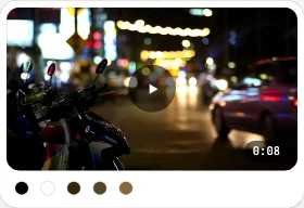 A video card: a night street, out of focus.